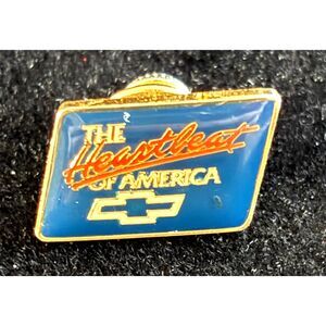 Vintage Chevrolet Heartbeat of America Lapel Pin Chevy Bowtie GM Advertising